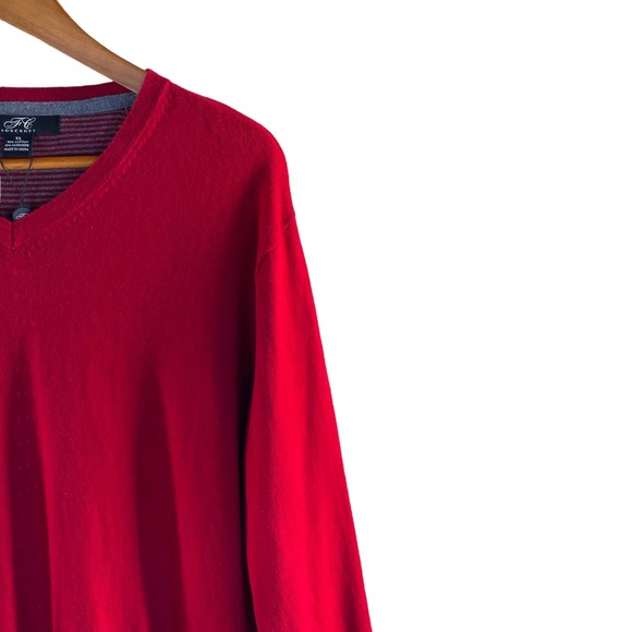 Foxcroft NWT Red V-Neck 90% Cotton 10% Cashmere Long Sleeve Sweater in Size XL - Picture 5 of 11